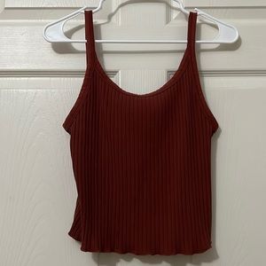 Black and brown ribbed tank top set